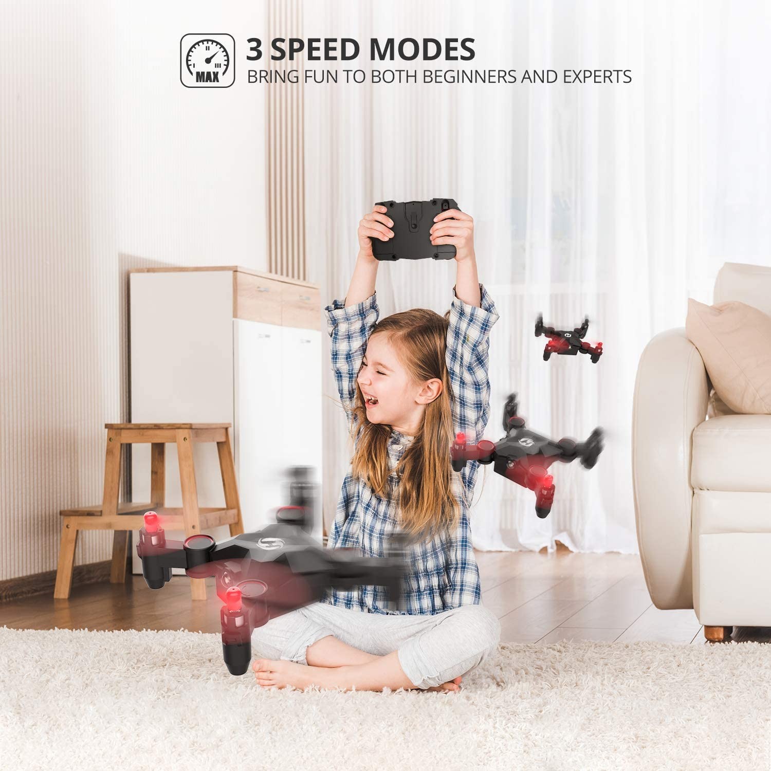 Holy Stone HS190 Foldable Mini Nano RC Drone for Kids Gift Portable Pocket Quadcopter with Altitude Hold 3D Flips and Headless Mode Easy to Fly for Beginners