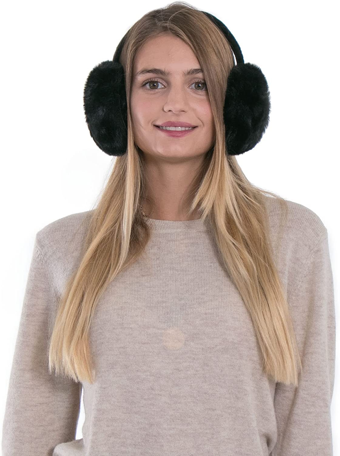 Simplicity Unisex Warm Faux Furry Winter Outdoor EarMuffs Foldable Ear Warmer