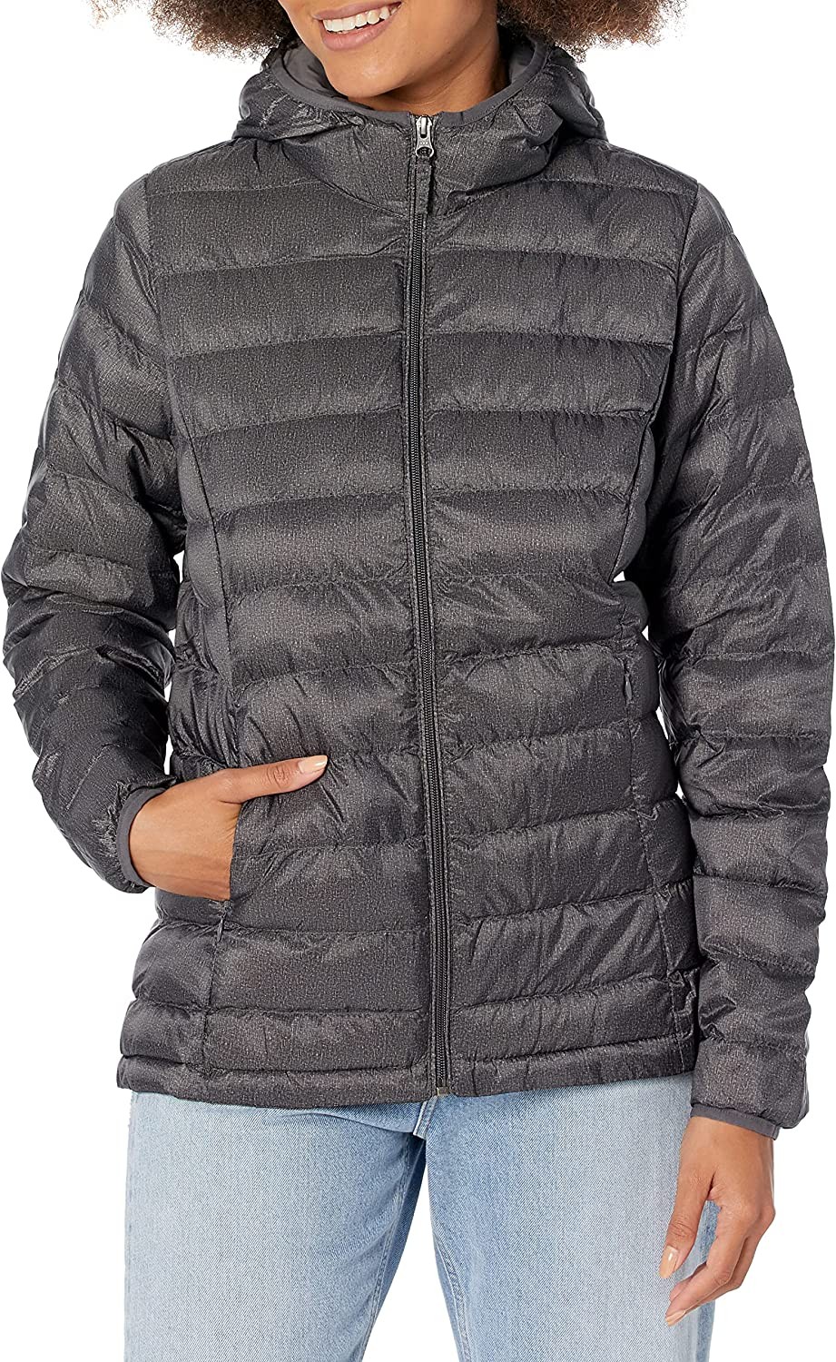 Amazon Essentials Women s Lightweight Long-Sleeve Full-Zip Water-Resistant Packable Hooded Puffer Jacket