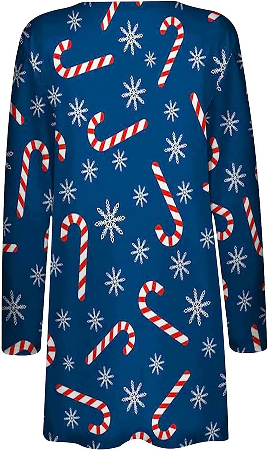 ZEFOTIM Christmas Cardigan for Women 2022 Comfy Casual Lightweight Open Front Cardigan Long Sleeve Graphic Tops Shirts
