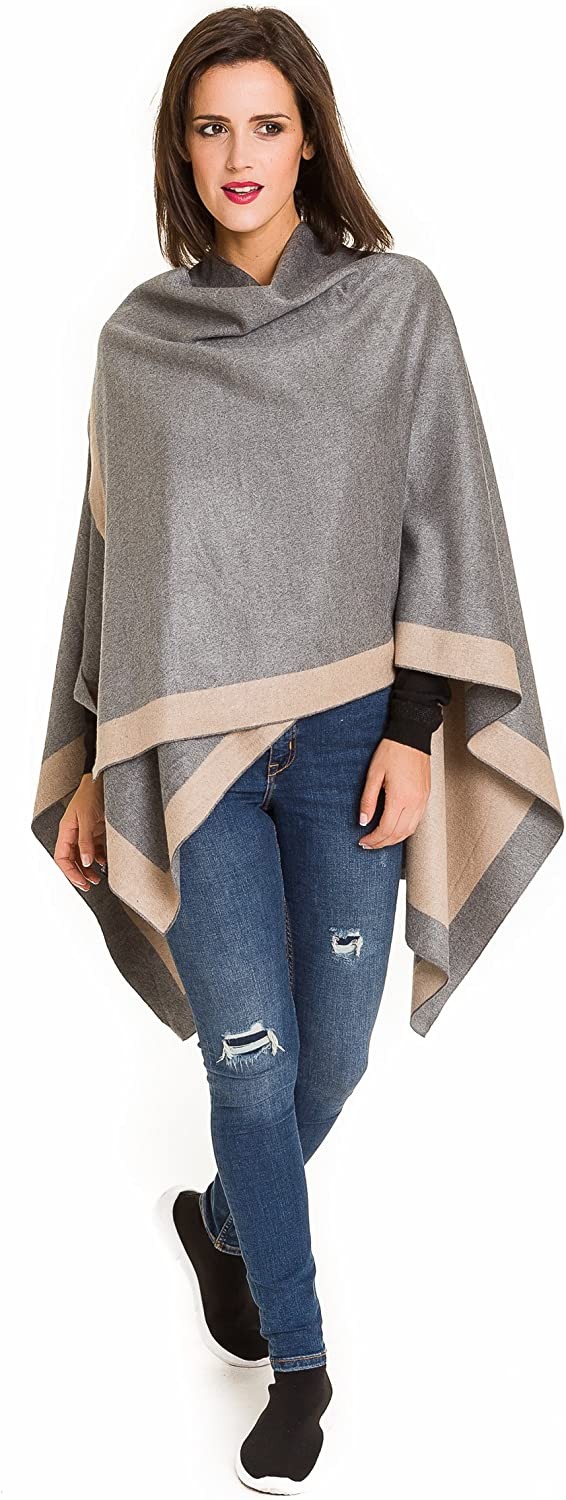 Women s Shawl Wrap Poncho Ruana Cape Cardigan Sweater Open Front for Spring Fall Winter
