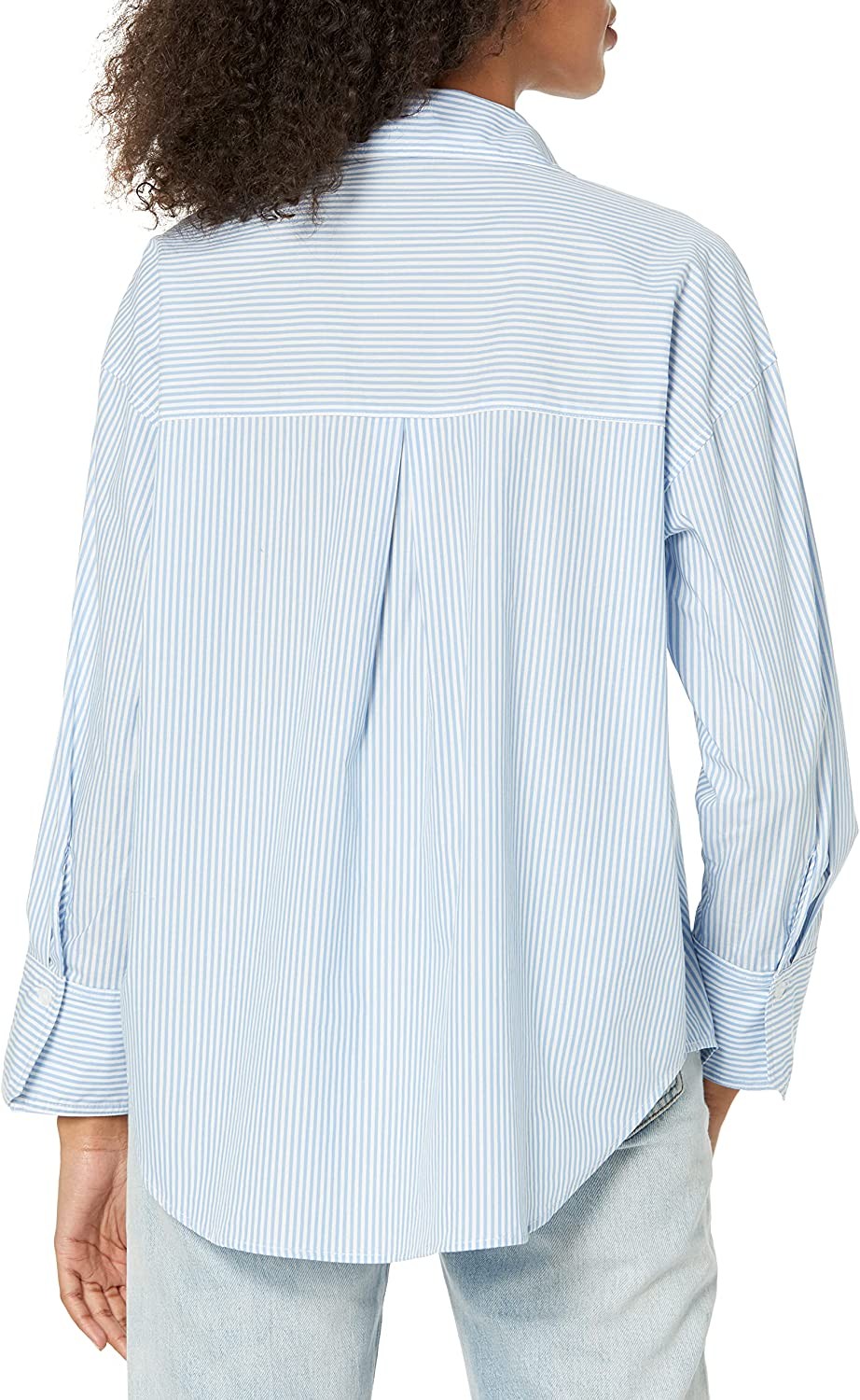 [BLANKNYC] Womens Luxury Clothing Oversized Stripe Collared Shirt, Comfortable & Stylish