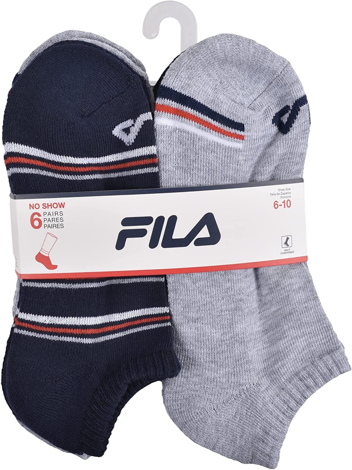 Fila Womens Half Cushioned No Show Socks