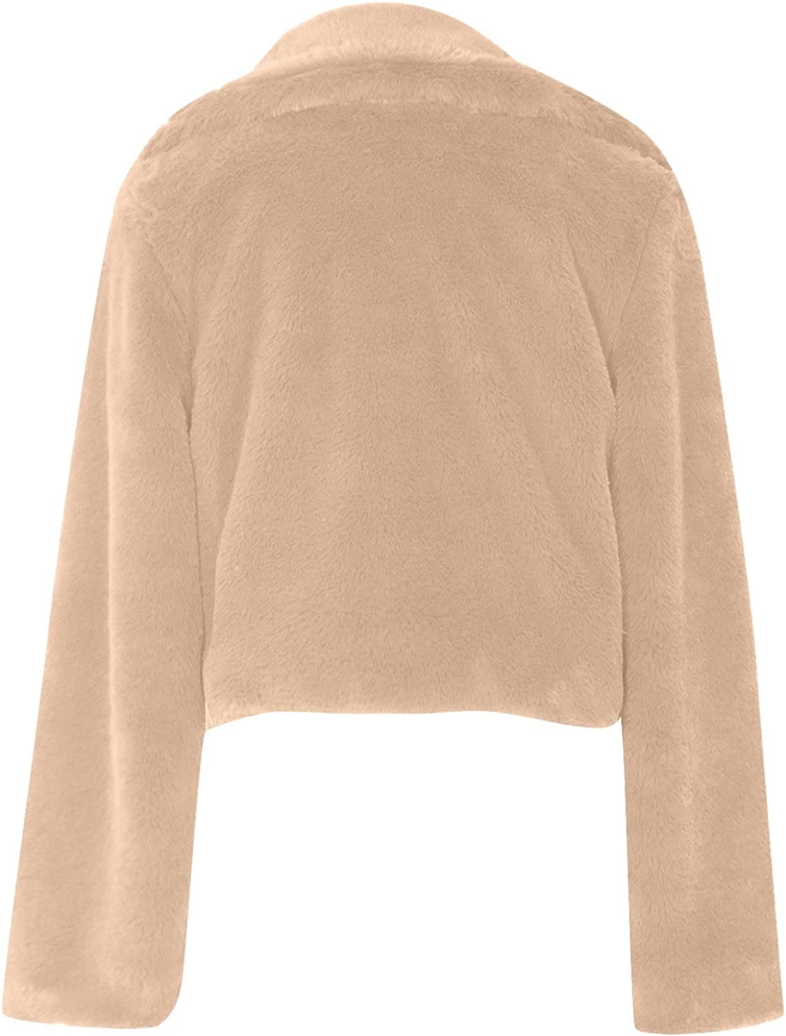 Faux Fur Jackets For Women Winter Warm Fluffy Fleece Crop Outerwear Oversized Soft Coats Jacket Trendy Short Tops
