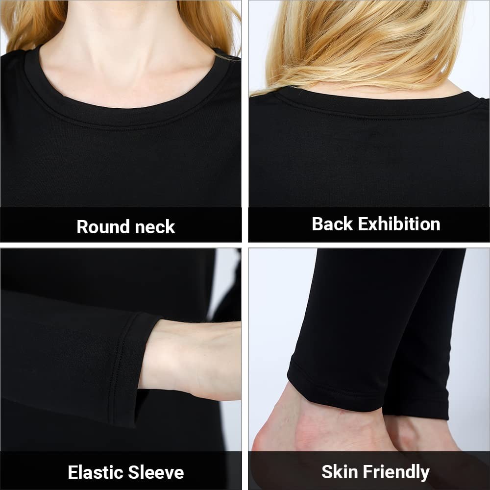 HEROBIKER Thermal Underwear Women Ultra-Soft Set Base Layer Top & Bottom Long Johns Warm with Fleece Lined Winter