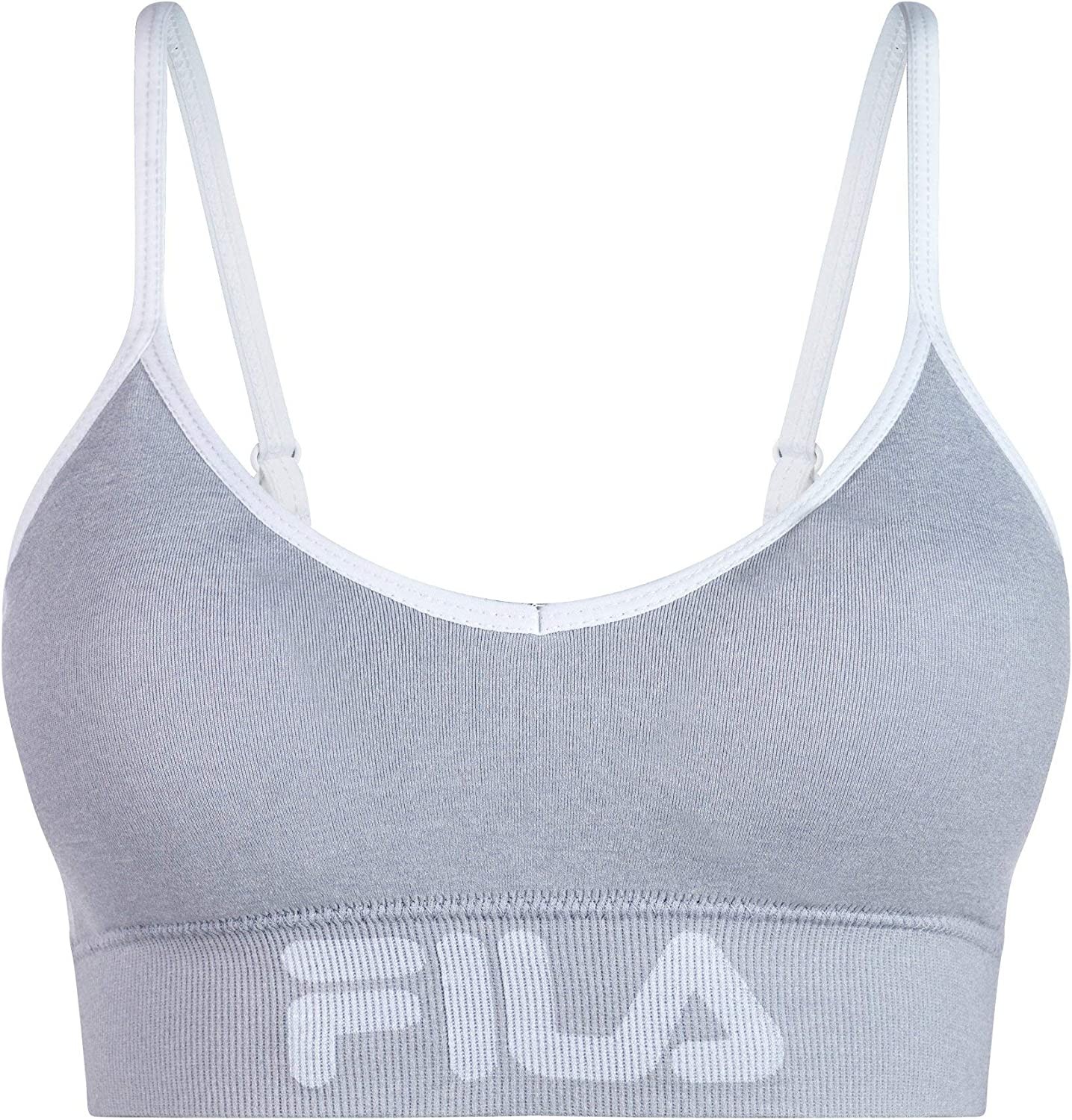 Fila Women s 2-Pack Classic Seamless Logo Cami Low Impact Sports Bra with Adjustable Straps