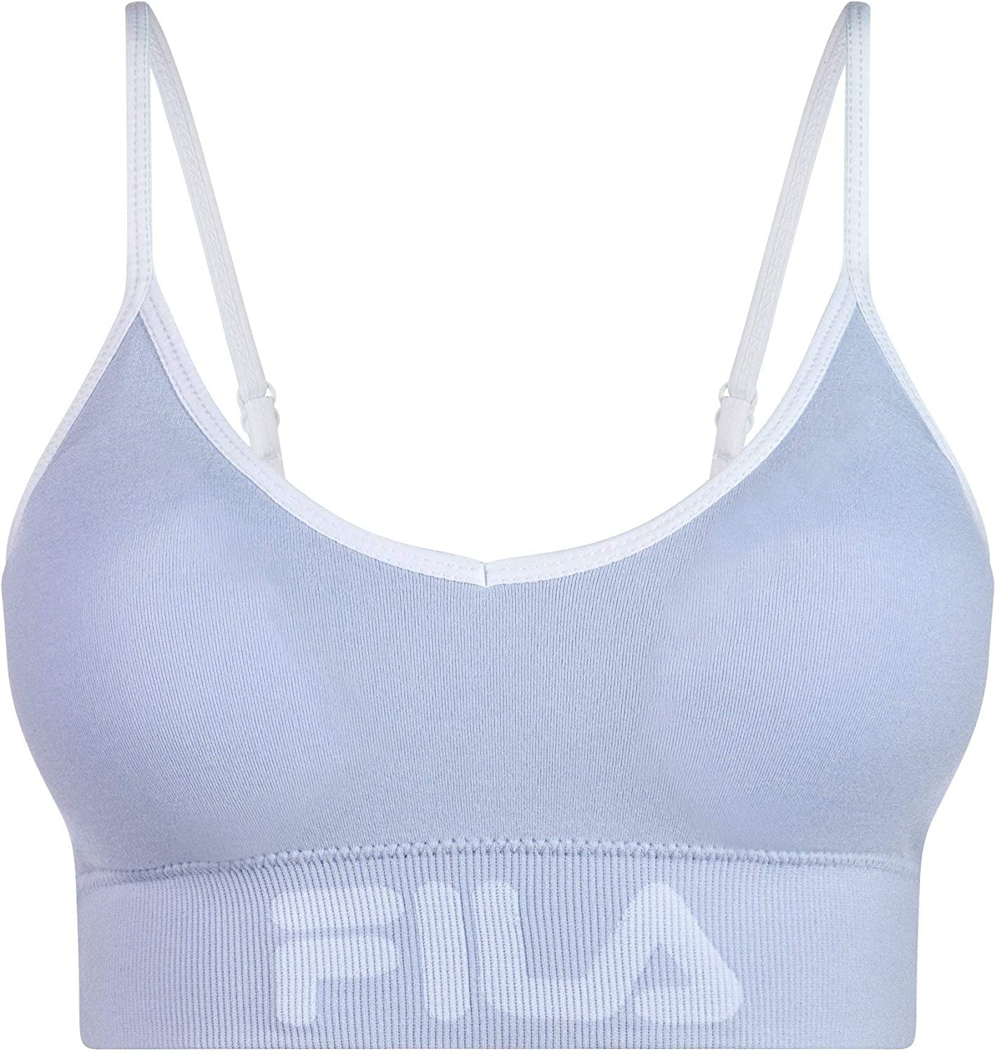 Fila Women s 2-Pack Classic Seamless Logo Cami Low Impact Sports Bra with Adjustable Straps