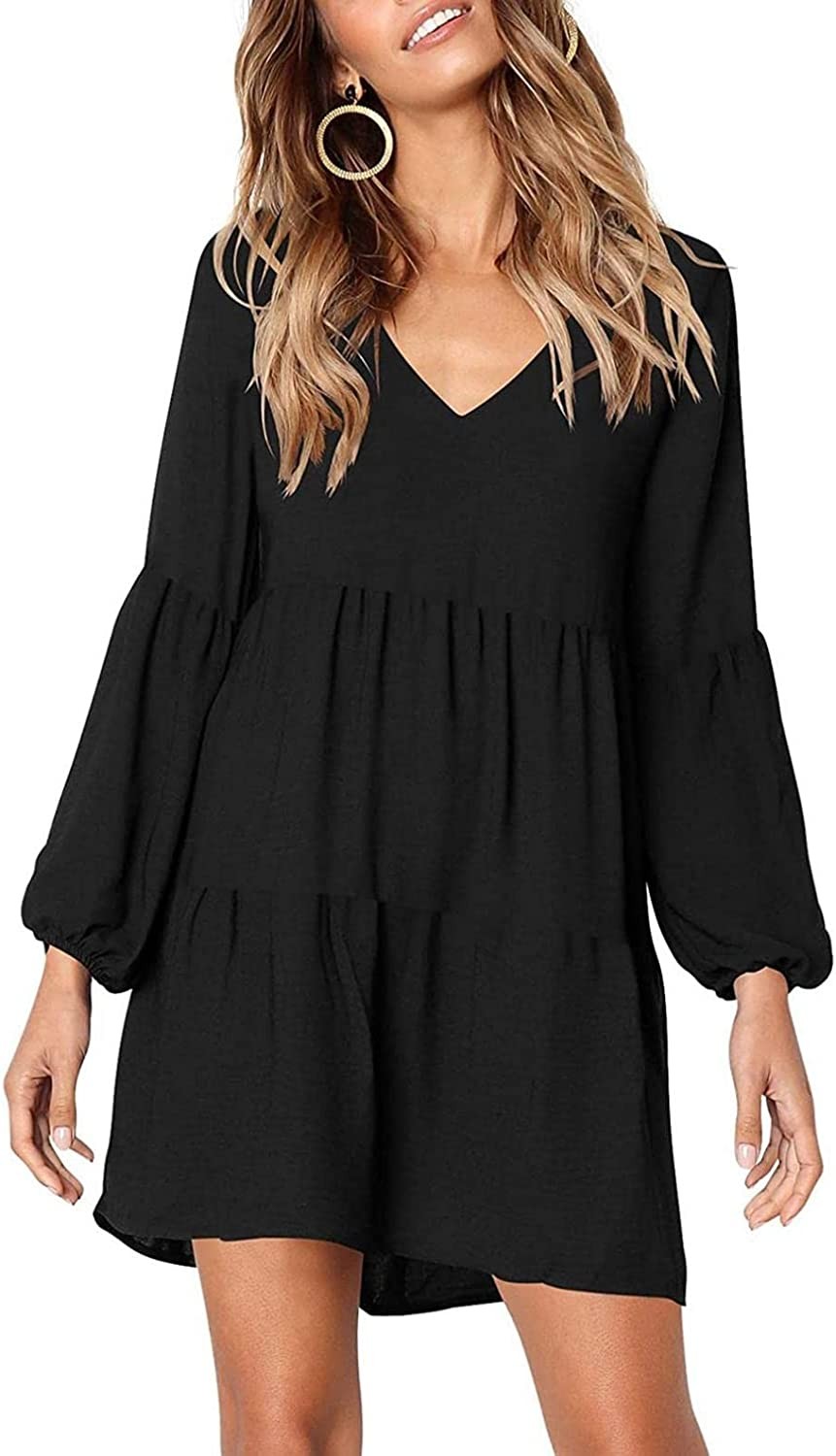 AIHOU Women Metal Halter Neck Sleeveless Boho Mini Dress Sexy Beach Casual Summer Sundress Tunic T Shirt Cami Tank Dress