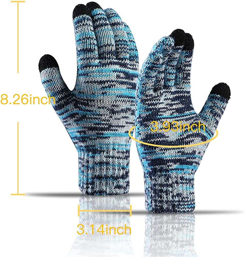 Winter Warm Beanie Hat Scarf and Touchscreen Gloves Set for Womens Skull Caps Neck Scarves with Fleece Lined for Men