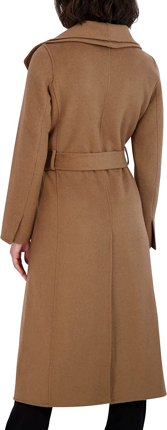 TAHARI Women s Maxi Double Face Wool Blend Wrap Coat