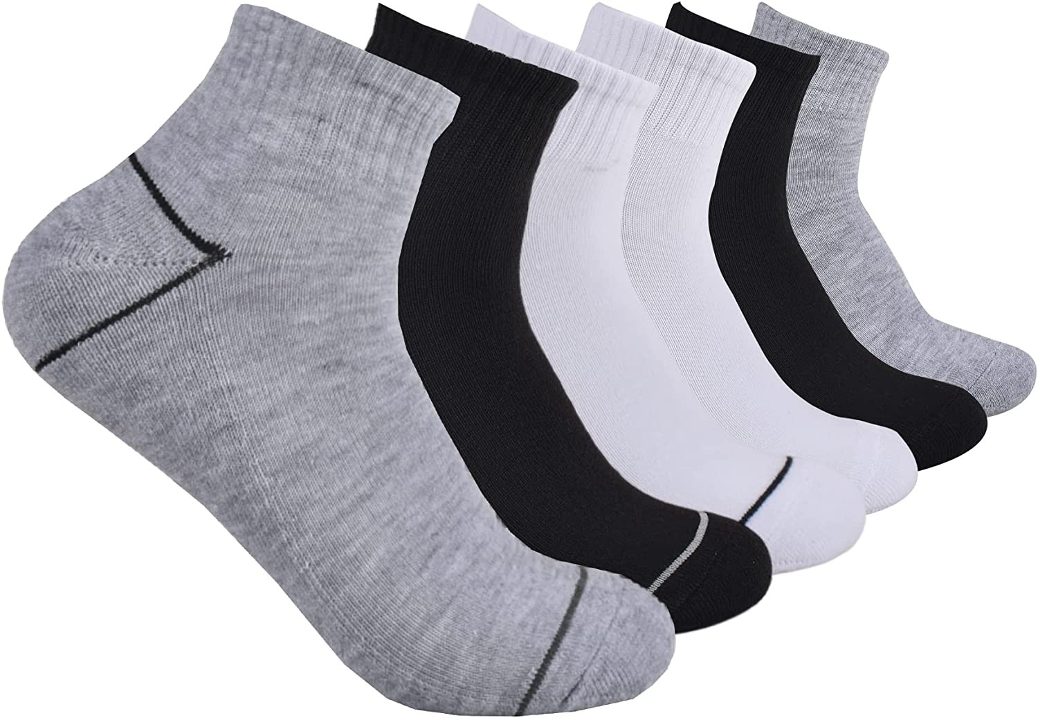 Fila Women s 6-Pack Simple Logo Half Cushion Quarter Socks
