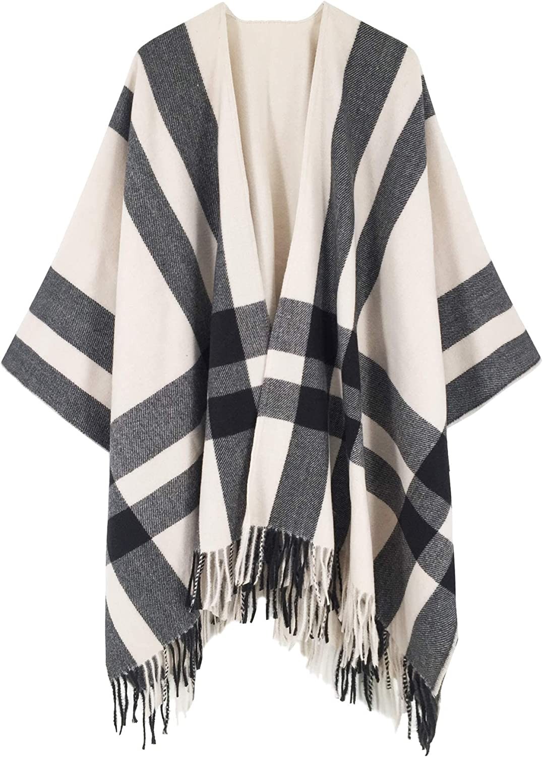 Breezy Lane Women s Shawl Wraps Poncho Sweater Open Front Cape Cardigan for Fall Winter Holiday