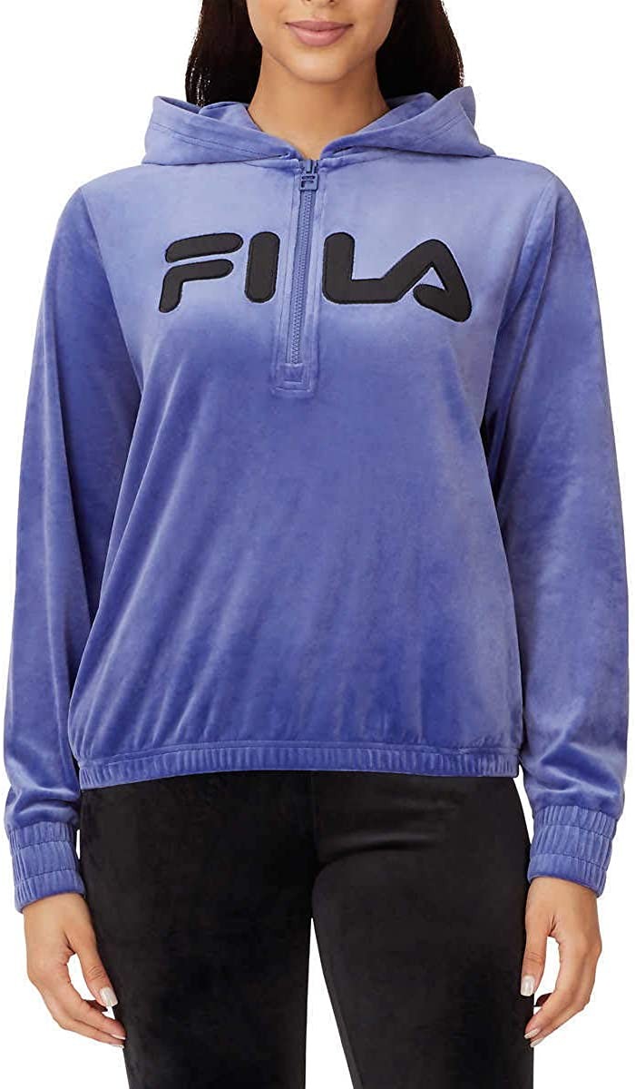 Fila Womens Velour Quarter Zip Hoodie