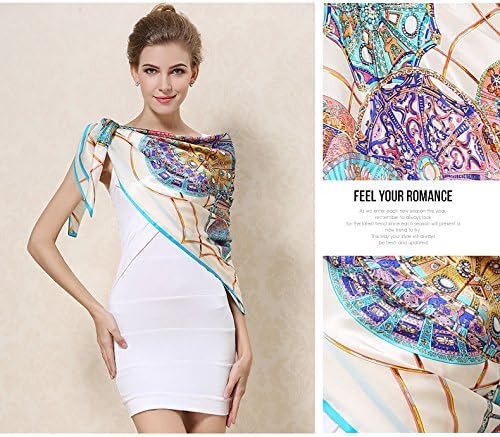 Large Square Silk Scarf with 100% Mulberry Silk,6 Different Patterns,Big Square,110 x 110cm,真丝围巾