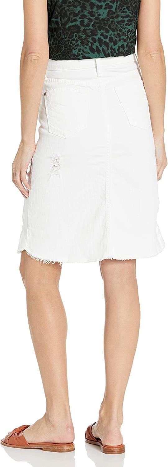 James Jeans Women s Lana Knee Length Raw Hem Skirt