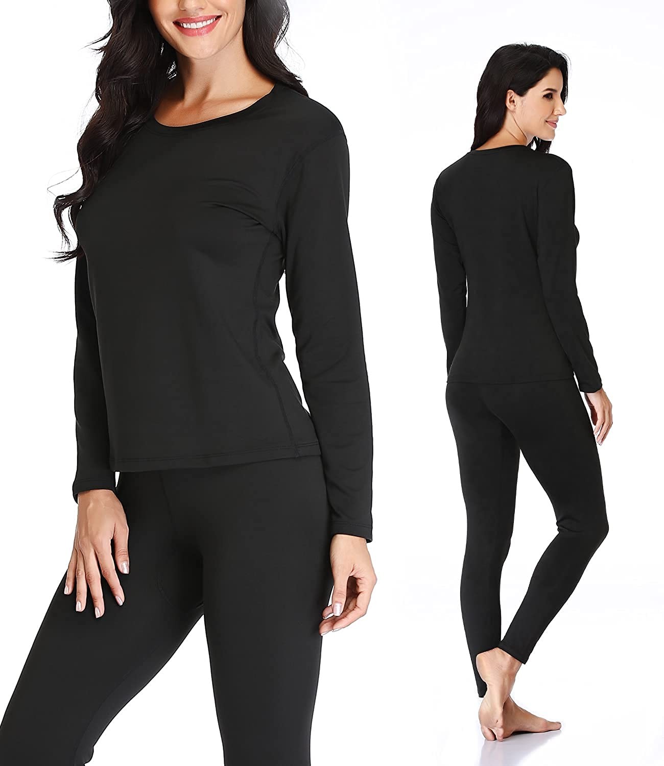 JZCreater Women Thermal Underwear Set, Women Long Johns Base Top & Bottom Layer, Winter Pajama Set for Cold Weather