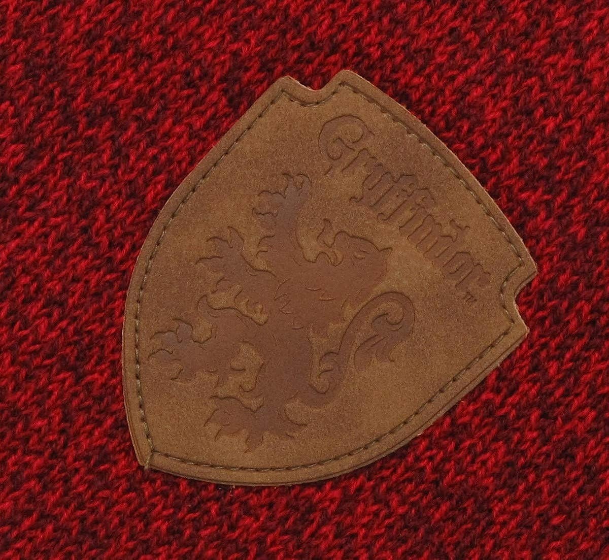 Harry Potter Gryffindor House Scarf with Faux Leather Patch