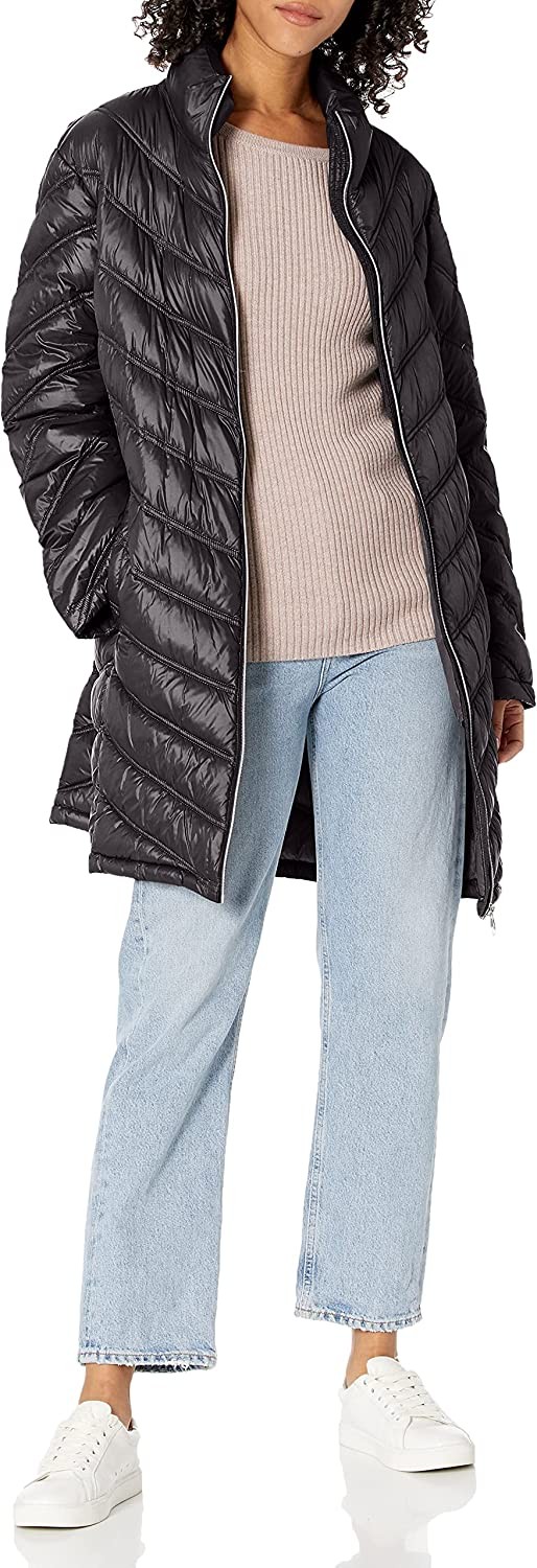 Calvin Klein Women s Chevron Quilted Packable Down Jacket (Standard and Plus)