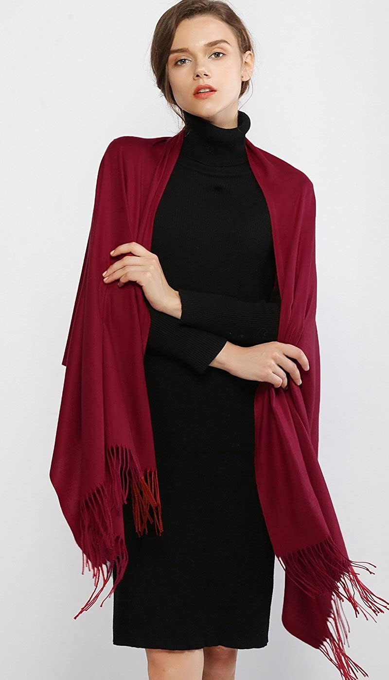 RIIQIICHY Women s Scarf Pashmina Shawls and Wraps for Evening Dress Bridesmaid Wedding Bridal Winter Warm Long Large Scarves