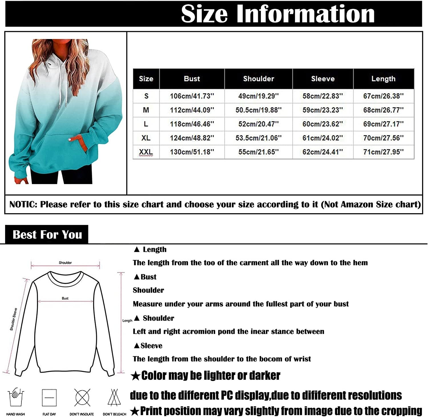 Womens Sweatshirt Oversized Crewneck Long Sleeve Casual Solid Print Pullover Gradient Patchwork Top