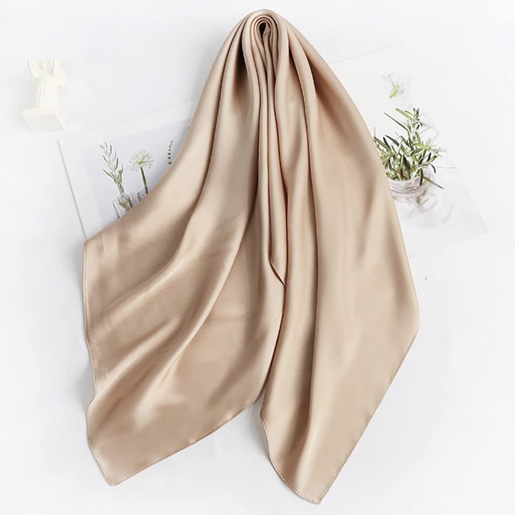 Belsen Fashion Solid Silk Scarf 27.5" Lightweight Neckerchief Square Scarves