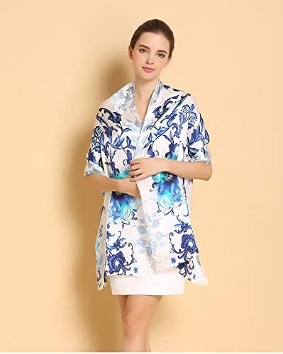 Large Rectangle Long Silk Scarf with 100% Mulberry Silk,14 Different Patterns,175cm x 52cm,真丝围巾