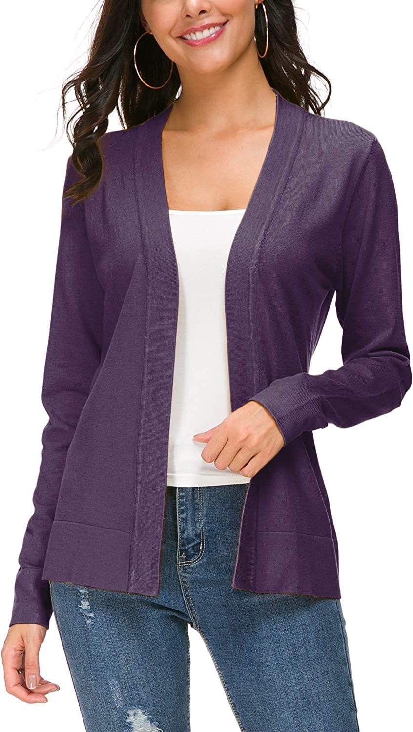 Urban CoCo Women s Long Sleeve Open Front Knit Cardigan Sweater