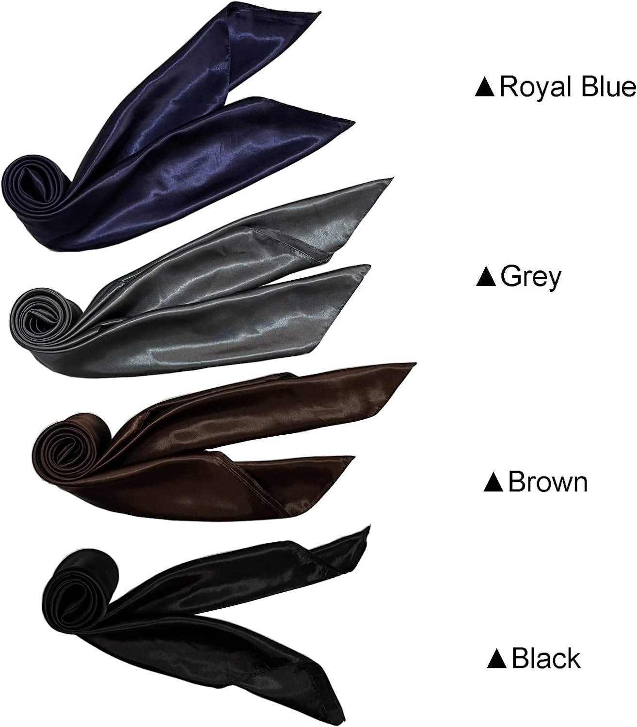 4 Pack 35" Women Large Satin Square Scarves Silk Like Feeling Headscarf Hair Neck Wrapping Scarves Gift for Women Girls