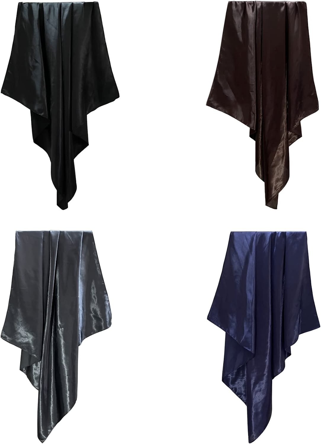 4 Pack 35" Women Large Satin Square Scarves Silk Like Feeling Headscarf Hair Neck Wrapping Scarves Gift for Women Girls