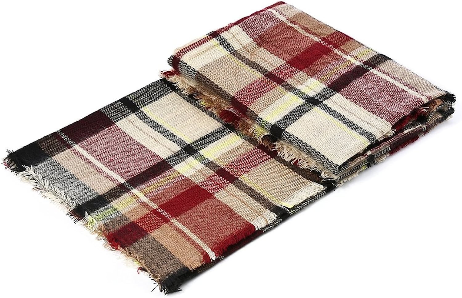 Women s Fall Winter Scarf Classic Tassel Plaid Scarf Warm Soft Chunky Large Blanket Wrap Shawl Scarves
