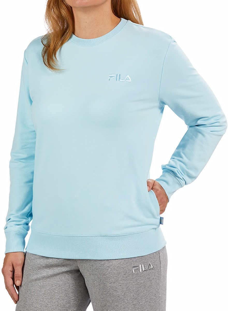 Fila Womens Midweight French Terry Crewneck Long Sleeve Sweatshirt (X-Large, Crystal Blue)