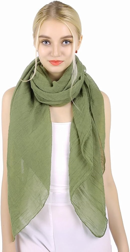 MissShorthair Womens Solid Color Scarfs Long Lightweight Scarf for Women Large Sheer Wrap Shawl