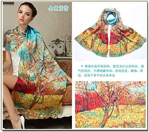 Large Rectangle Long Silk Scarf with 100% Mulberry Silk,8 Different Patterns,175cm x 52cm,真丝围巾