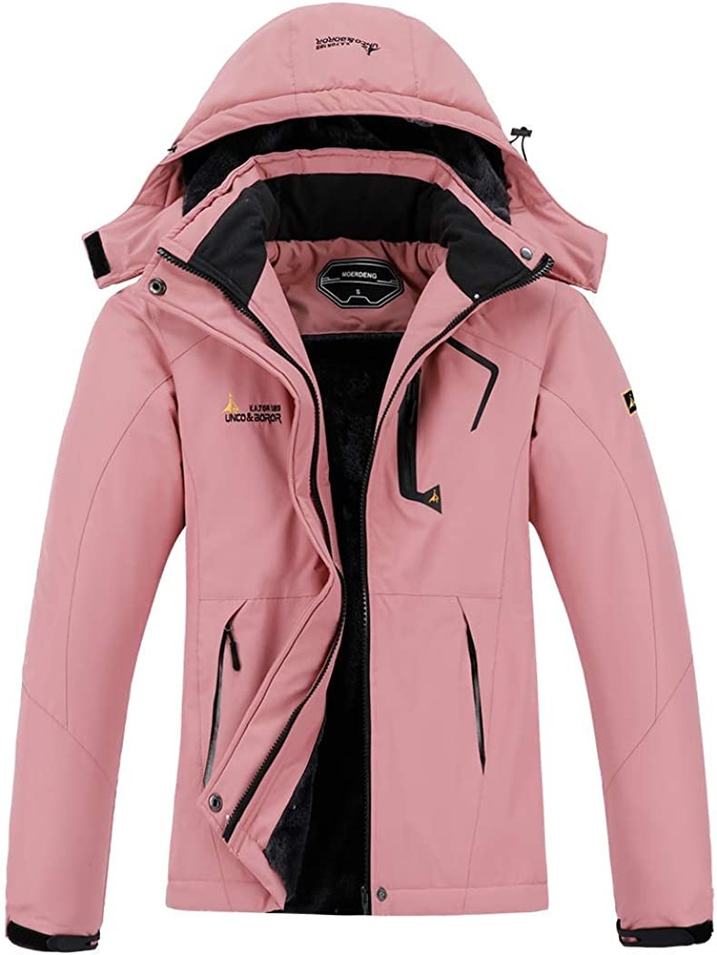 MOERDENG Women s Waterproof Ski Jacket Warm Winter Snow Coat Mountain Windbreaker Hooded Raincoat Jacket