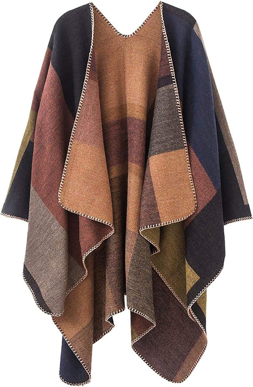 Women s Blanket Shawls Wraps Winter Open Front Poncho Cape Oversized Cardigan Sweater