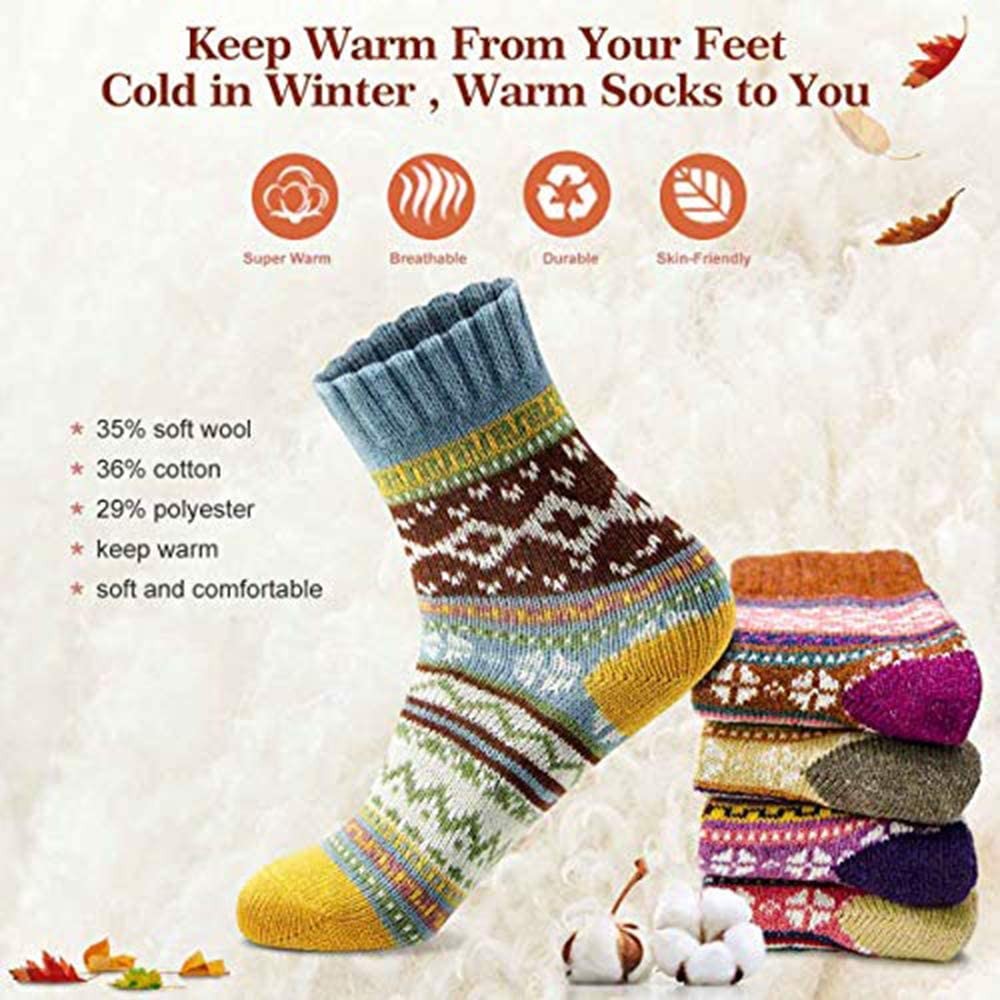 Women s Winter Socks Gift Box Free Size Thick Wool Soft Warm Casual Socks for Women Socks…