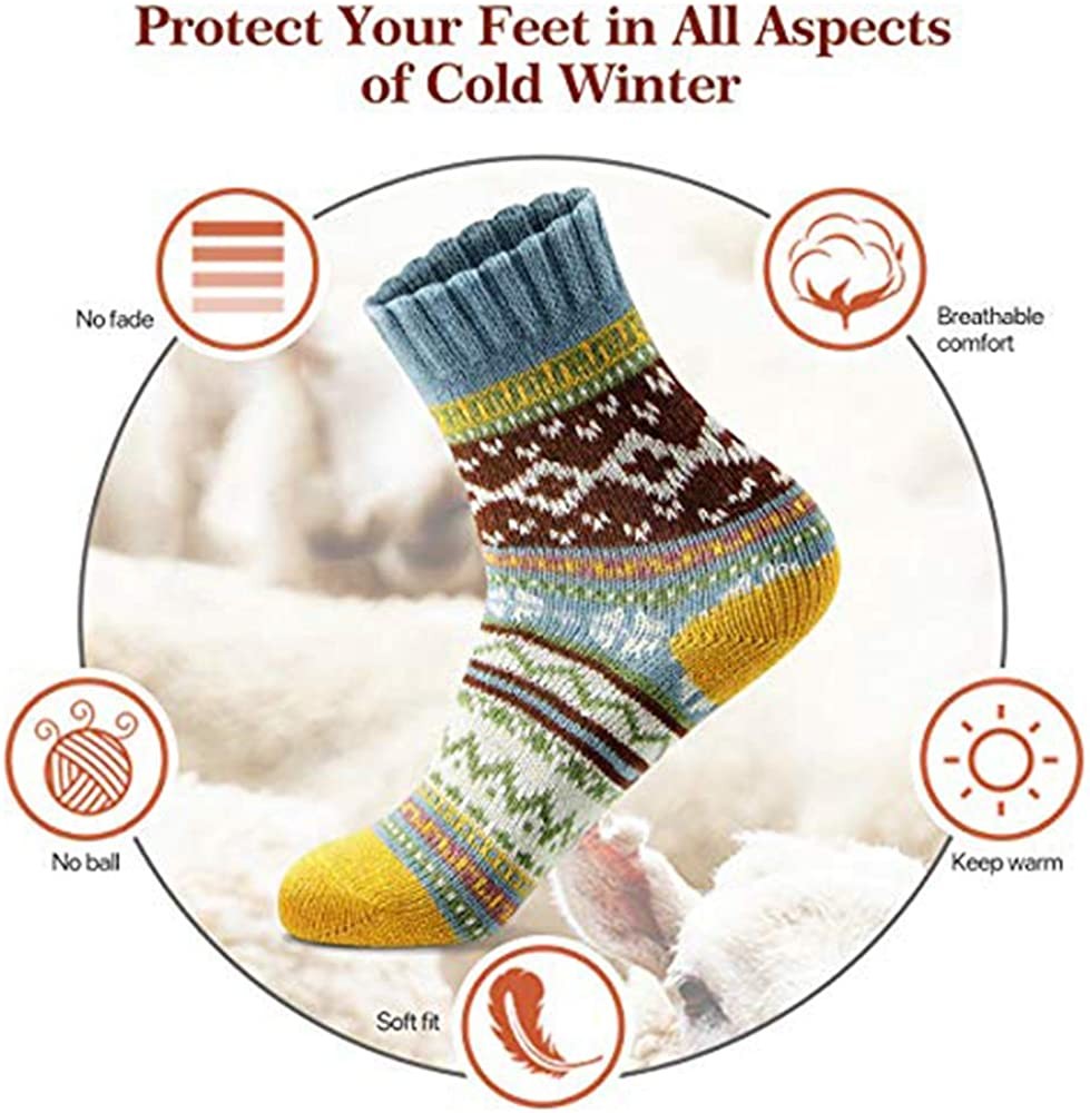 Women s Winter Socks Gift Box Free Size Thick Wool Soft Warm Casual Socks for Women Socks…