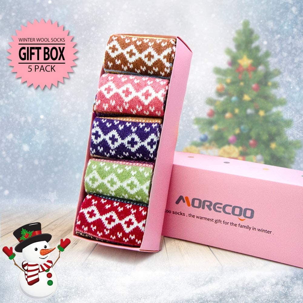 Women s Winter Socks Gift Box Free Size Thick Wool Soft Warm Casual Socks for Women Socks…