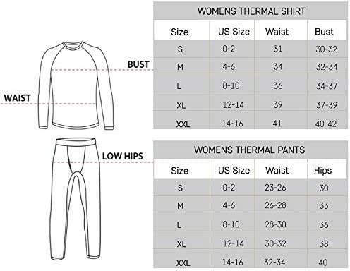 4 Piece: Womens Thermal Underwear Set - Thermal Underwear for Women Fleece Lined Top & Bottom Long Johns