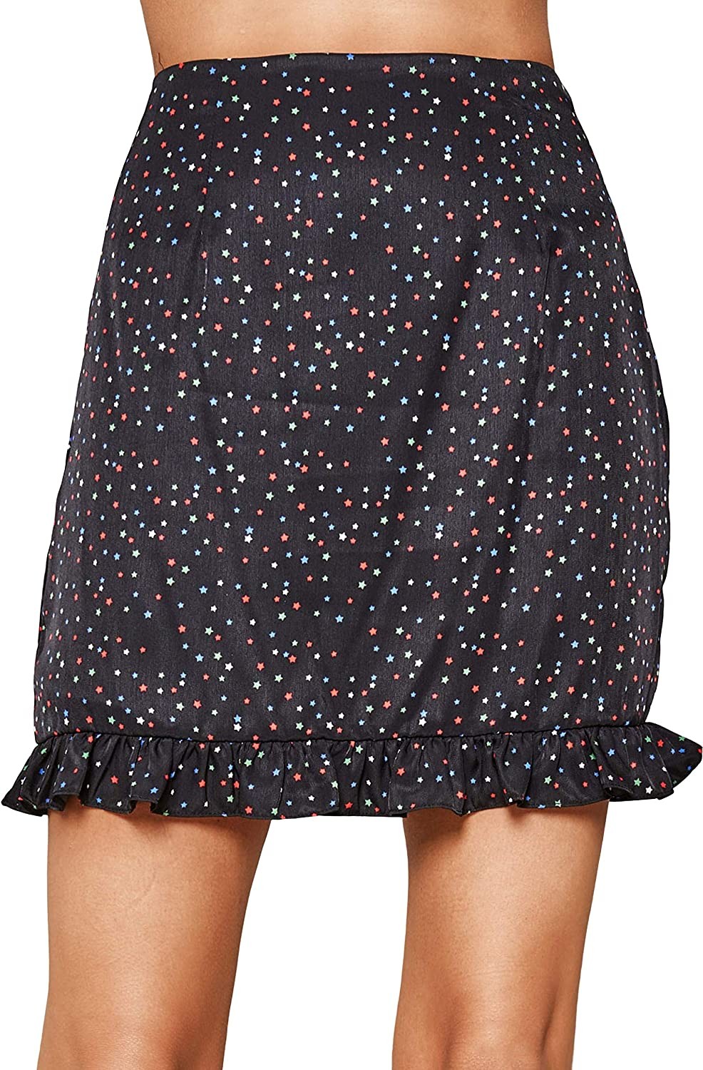 Sugar Lips Women s Star Print Ruffle Mini Skirt