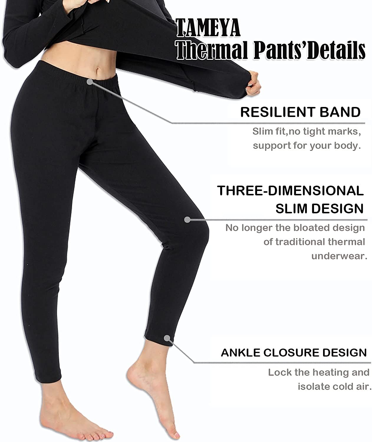 Ultra Soft Thermal Underwear for Women, Long Johns 2 Set with Fleece Lined ,Cold Weather Base layer Warm Top & Bottom
