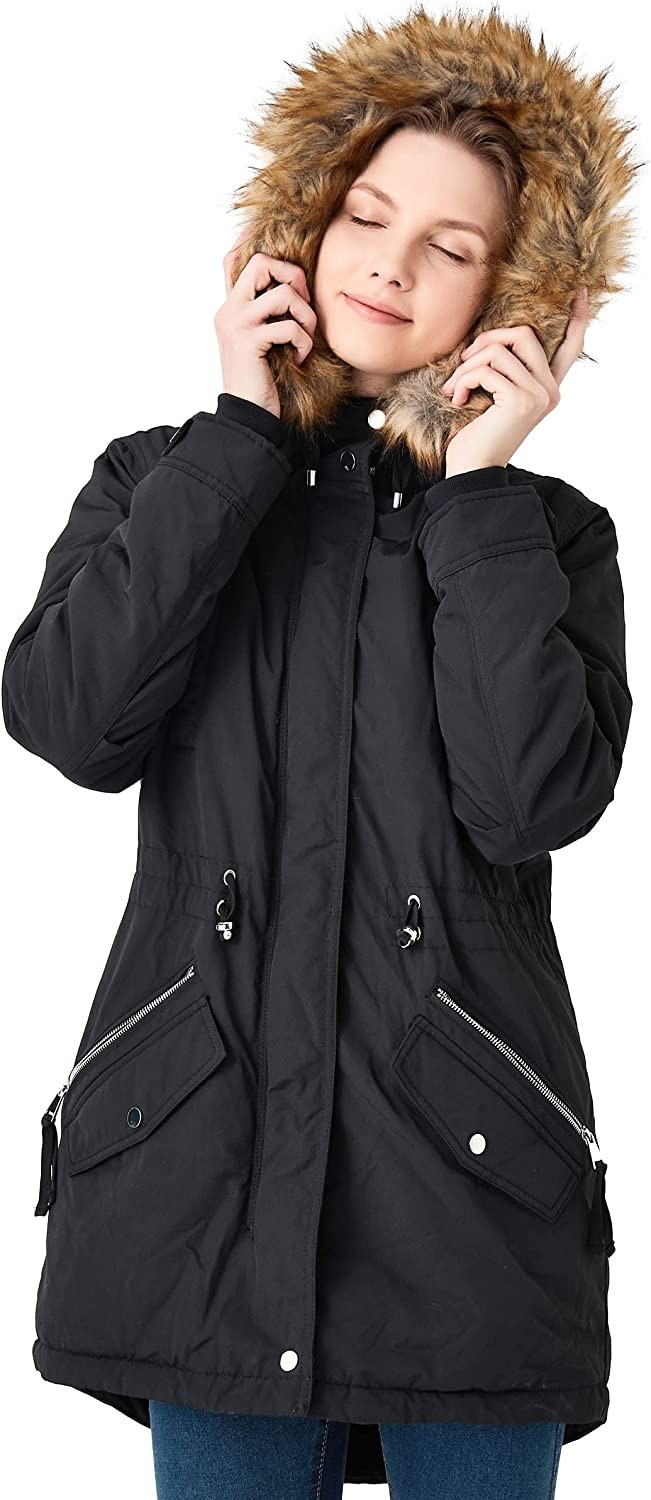 Royal Matrix Women s Winter Coats Hooded Parka Coat Fleece Lined Warm Long Winter Jacket Thick Coats with Pockets