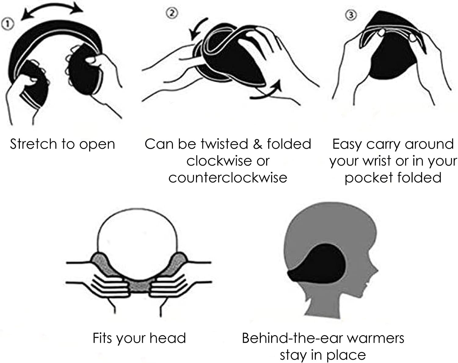 10 Pack Fleece Winter Ear Warmers for Men, Women Bulk Ear Muffs for Winter, Behind the Head Earmuffs for Total Comfort and Style