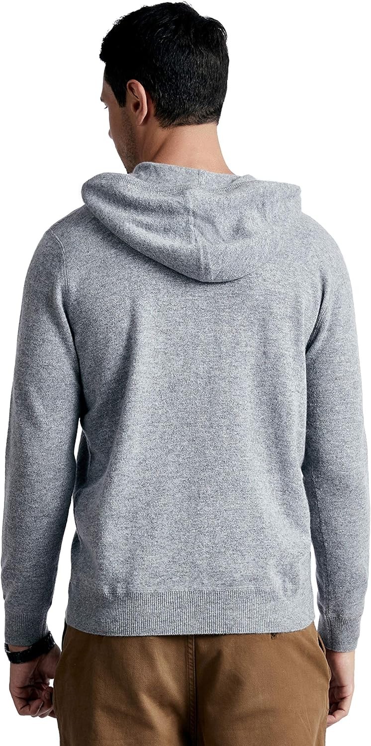 BEYOND FASHION Men s 100% Pure Cashmere Sweater Pocket Hoodie Pullover