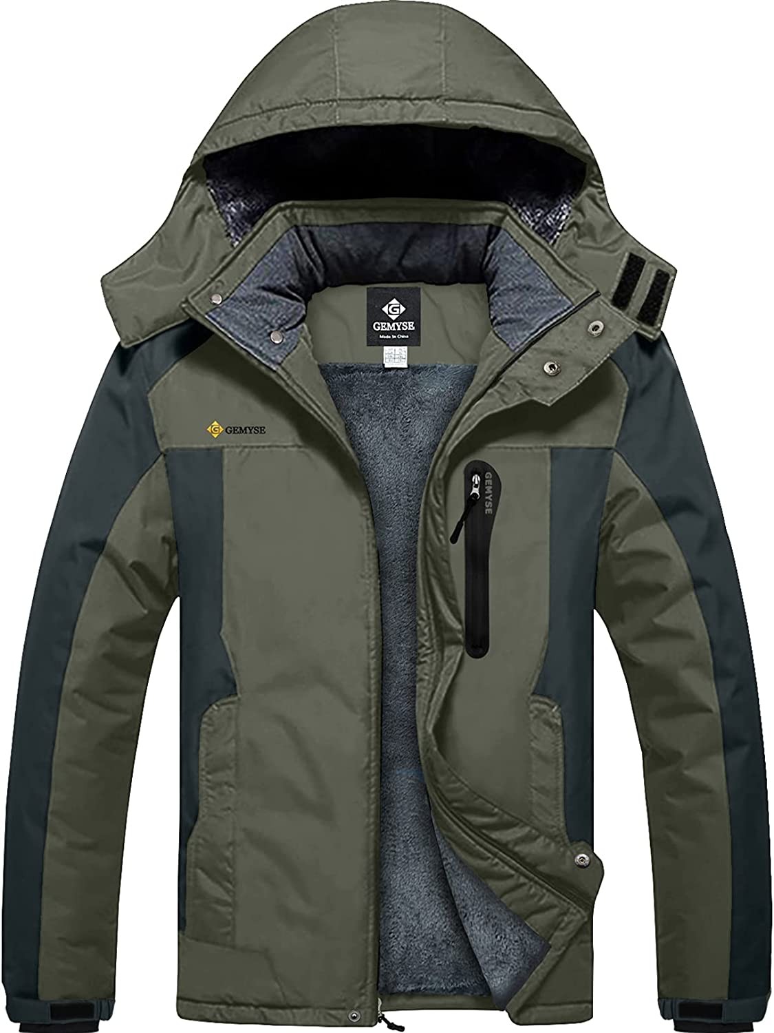 GEMYSE Men s Mountain Waterproof Ski Jacket Hooded Winter Windproof Snow Coat