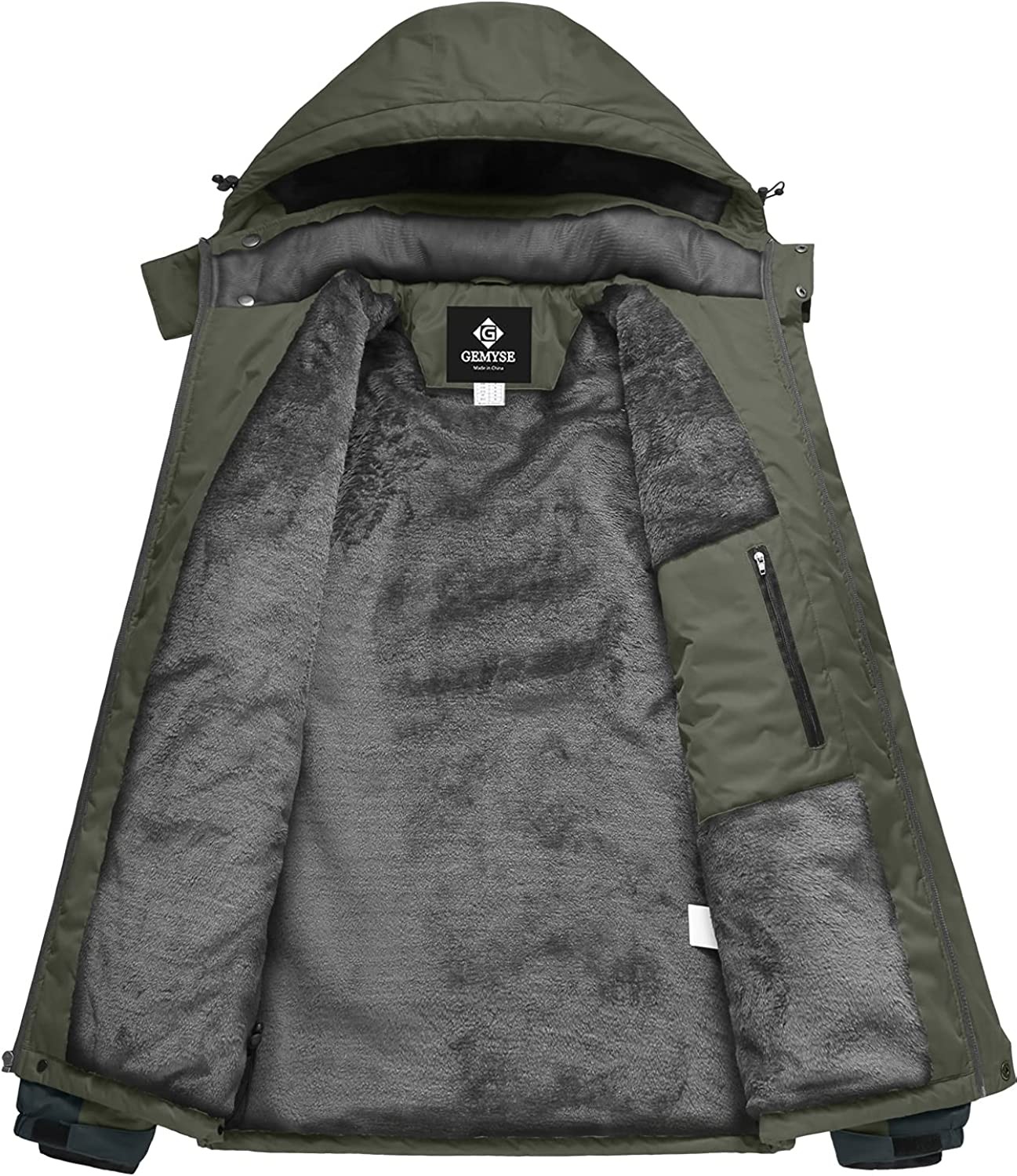 GEMYSE Men s Mountain Waterproof Ski Jacket Hooded Winter Windproof Snow Coat