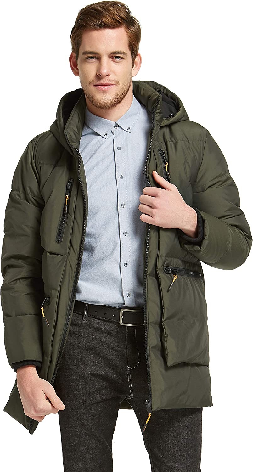 Orolay Men s Thickened Down Jacket Hooded Winter Coats with 6 Pockets