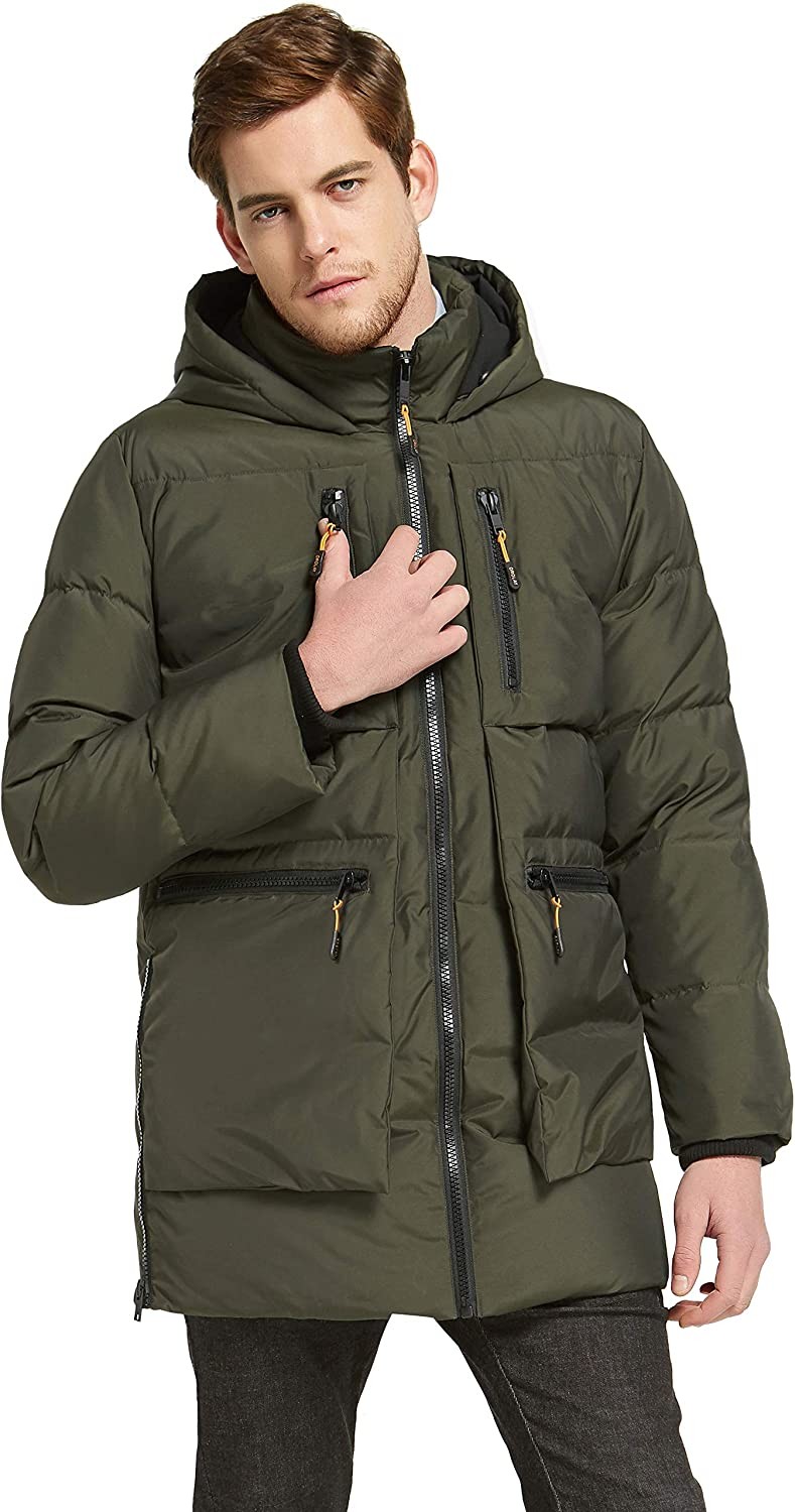 Orolay Men s Thickened Down Jacket Hooded Winter Coats with 6 Pockets