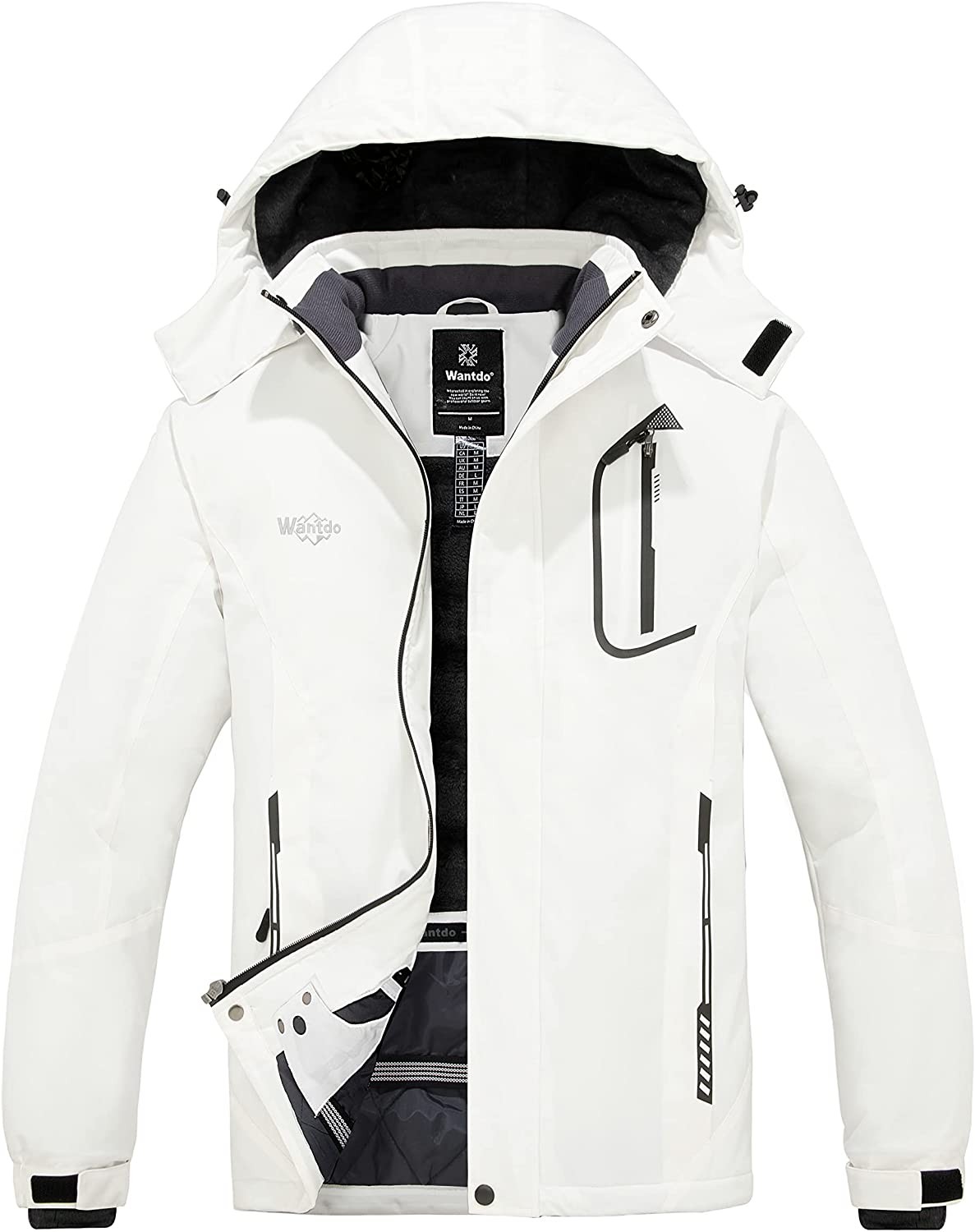 Wantdo Men s Waterproof Ski Jacket Warm Winter Snow Coat Snowboarding Jacket Mountain Hooded Raincoat