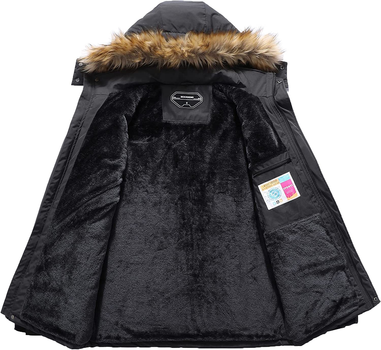 Men s Winter Snow Coat Warm Ski Jacket Waterproof Hooded Work Outerwear